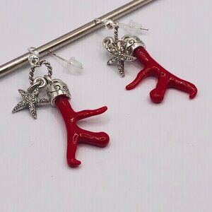 Brighton Under the sea Coral starfish custom earrings